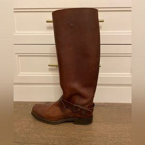 Distressed Frye Brown Leather Boots